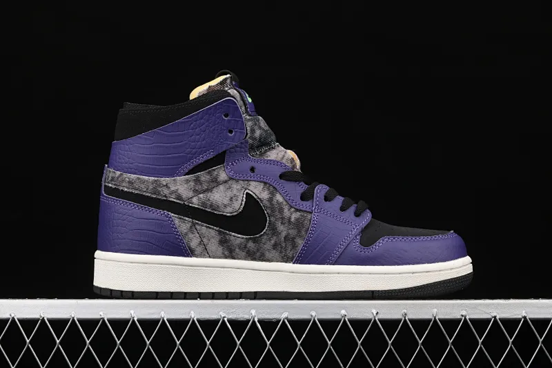 All categories Air Jordan Jordan series basketball shoes Air Jordan 1 High Z version Air Jordan 1 Zoom Air CMFT "BayouBoys" AJ1 Joe 1 Zion black purple DC2133-500